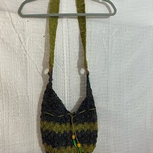 Handcrafted Green and Blue Women Bag